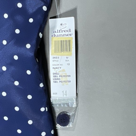 NWT Alfred Dunner Vest Navy with White Polkadots Size 14 - Picture 5 of 11